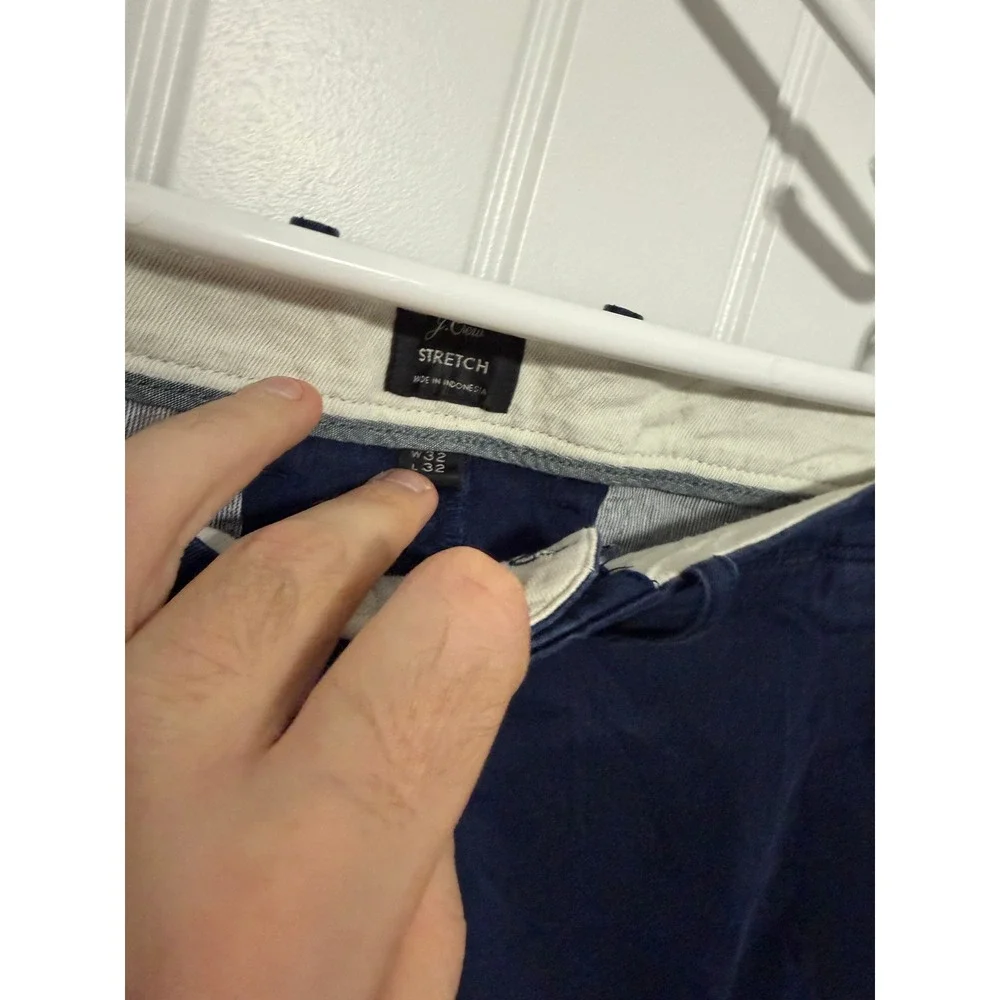 J.Crew Chino Pants Men 32x32 770 Straight Fit Stretch Navy Blue Cotton EUC